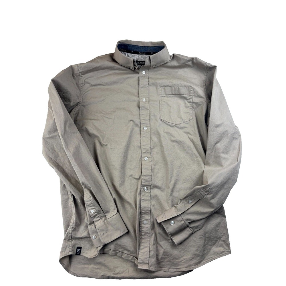 Rank 45 Shirt Men's Medium Long Sleeve Western Wear Collared Button-Down